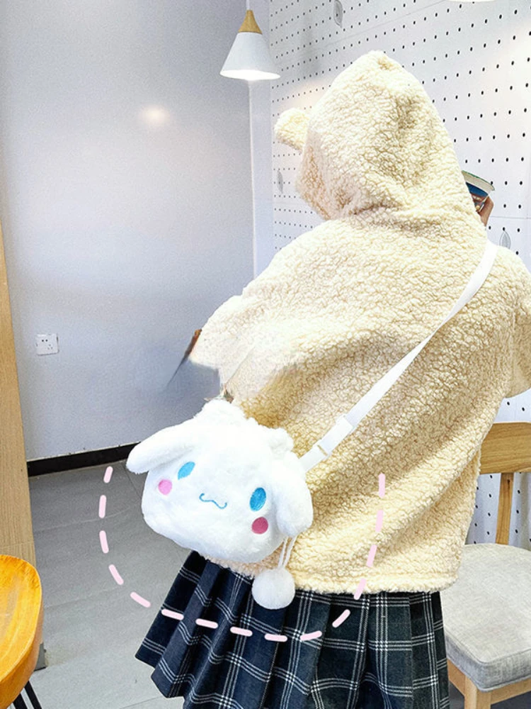 Cute Cinnamoroll Babycinnamoroll Melody Messenger Bag Plush Girl Heart Cartoon Small Bucket Bags