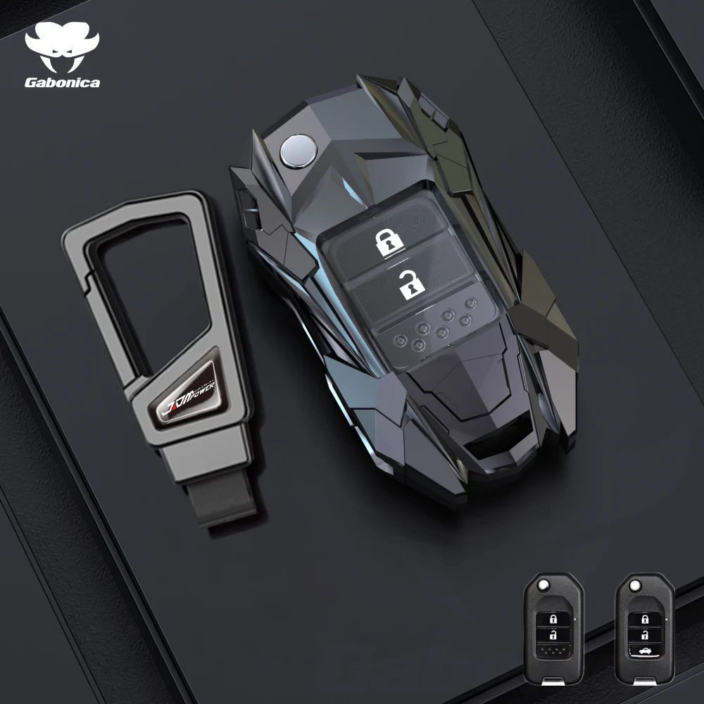 

Чехол для автомобильного ключа с дистанционным управлением из цинкового сплава для Honda Civic 4d 9-го поколения 10, защитный чехол с брелоком, аксессуары для интерьера без ключа