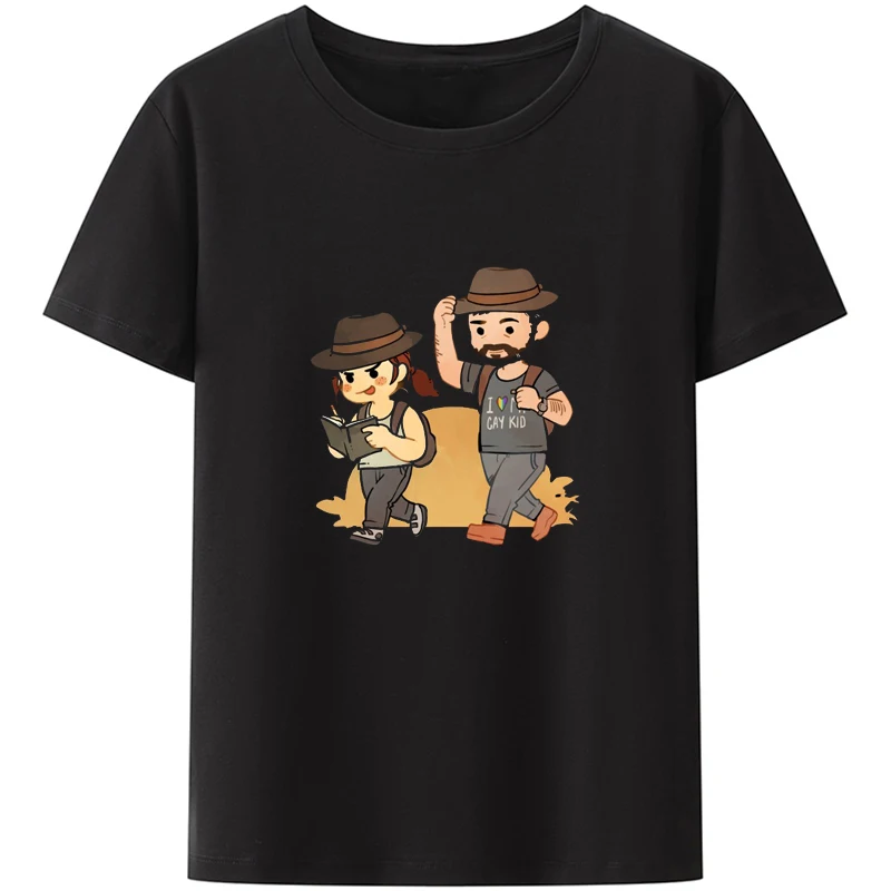 

Hot Game The Last of Us T Shirt Men Punk Hip Hop Tee Shirt Unisex Summer Short-sleev Gothic Anime Graphic Casual Streetwear Tops