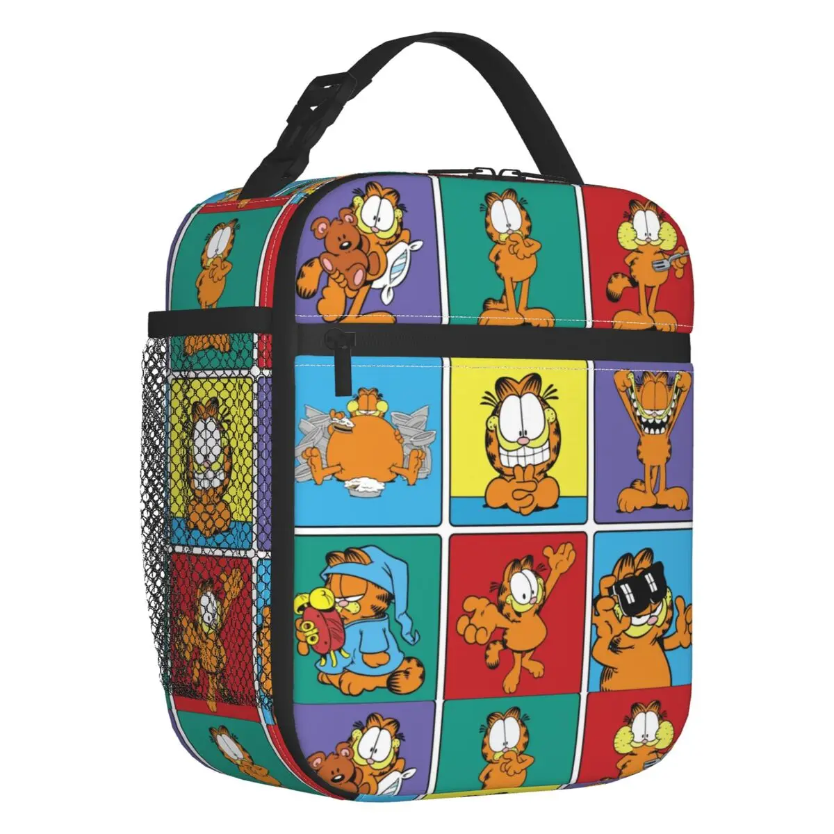 

Garfields Cat Funny Meme Insulated Lunch Tote Bag for Women Cartoon Comic Resuable Thermal Cooler Food Lunch Box School