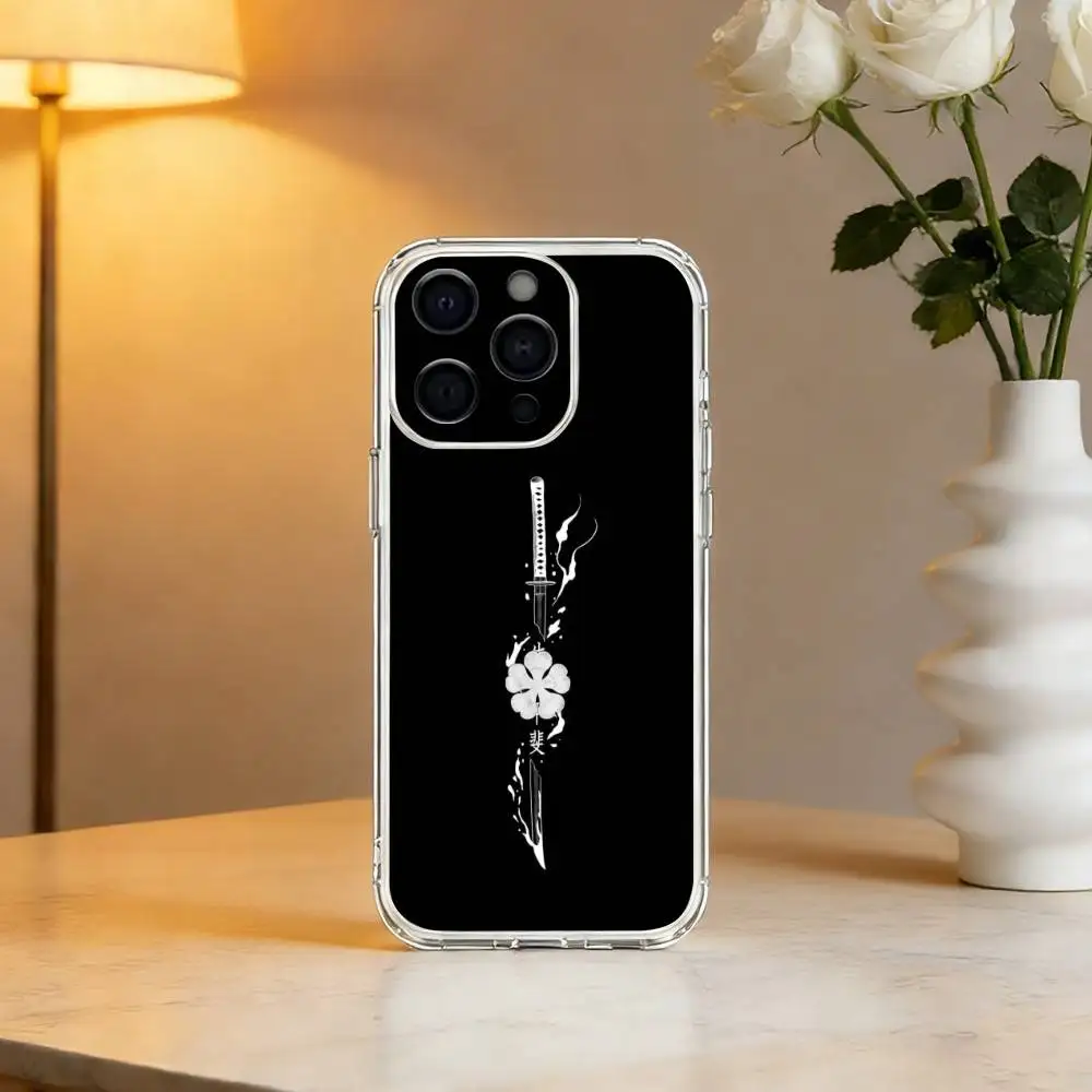 Фото Горячая новинка: Прозрачный чехол для iPhone 17, 16, 15, 14, 13, 12, 11 Mini, Pro, Max, Plus с дизайном Black Clover (аниме) №3