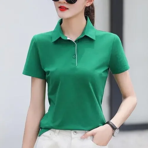 

Cotton T-shirt women's Korean loose short sleeve casual red version