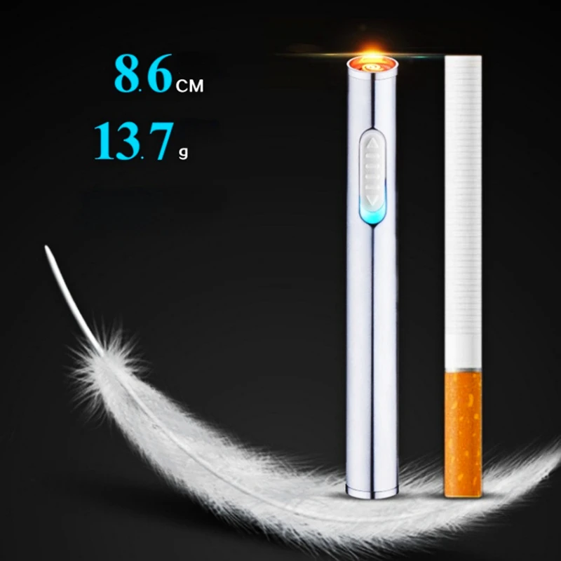 

Personalized USB Charging Lighter Mini Long Windproof Hot Wire Cigarette Lighter Gift