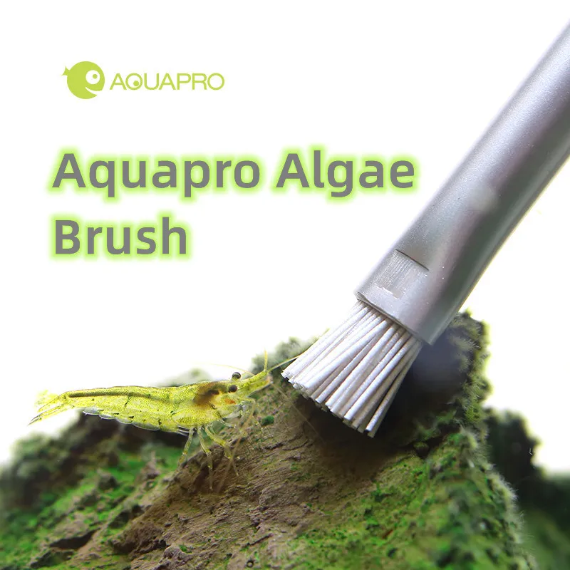Aquapro Algae Brush Aquarium Fish Tank Landscaping Stone Cleaning Brush Stainless Steel Water Plant ADA Same Powerful Algae