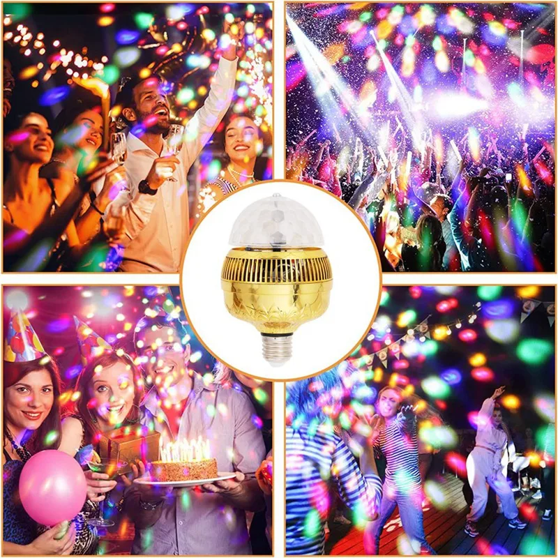 

E27 Disco Light Bulb Rotating LED Party Bulb Strobe Light For Parties RGB Multi Crystal Disco Ball Light Strobe Bulb