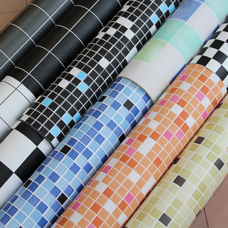 

Vinyl Self-adhesive Wallpaper Classic Mosaic Bathroom Waterproof Wall Stickers Kitchen Backsplash Oil Proof Film Home Decoration