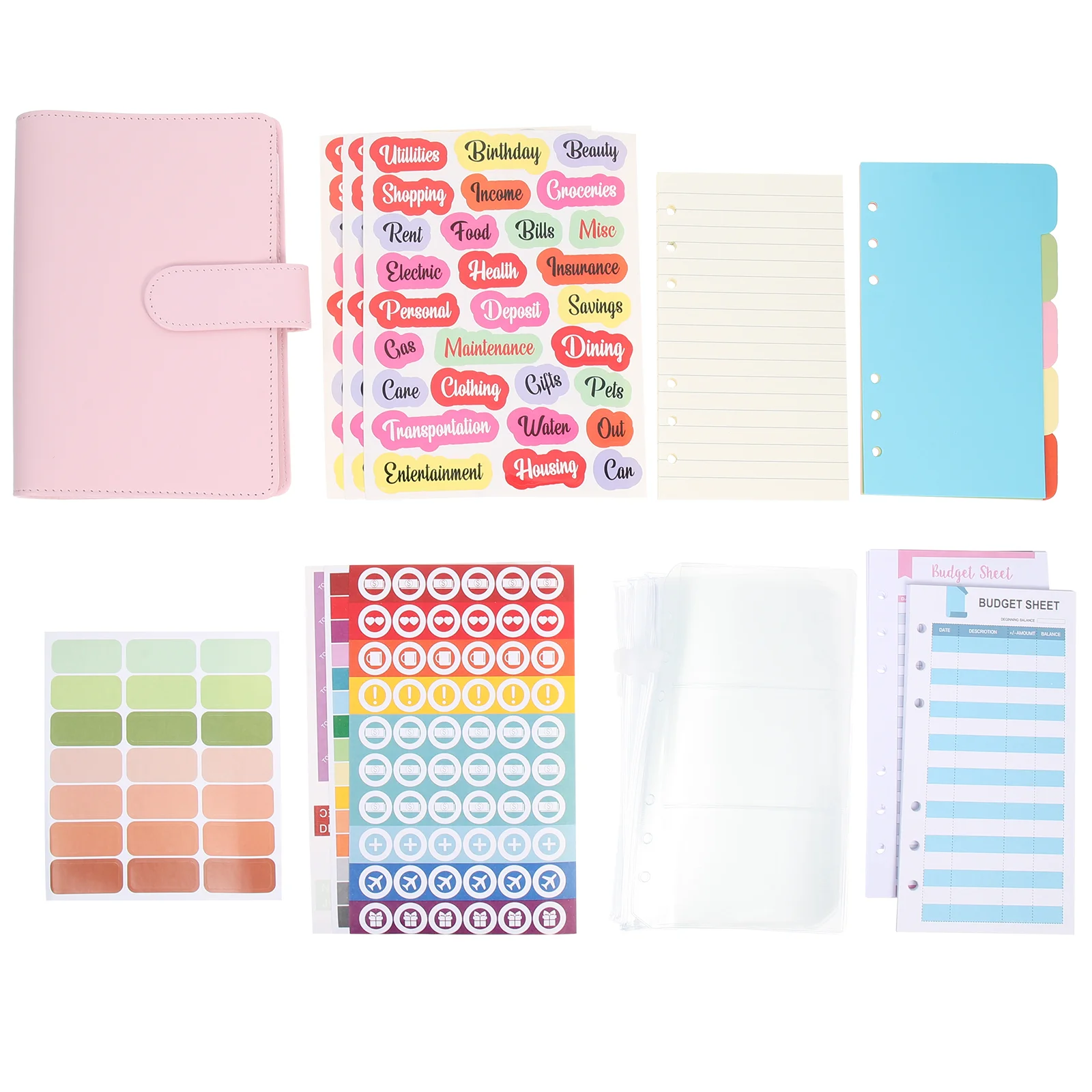 

1 Set Convenient Cash Notepad Portable Money Saving Binder Creative Money Plan Book Useful Budget Binder for Office Outdoor Gift