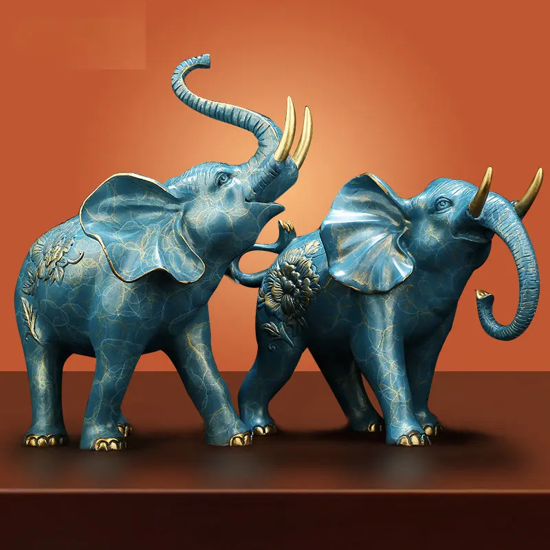 

"Rich and Auspicious" Pure Copper Fortune Elephant Ornaments Chinese Living Room Home Furnishings Craft Housewarming Gifts