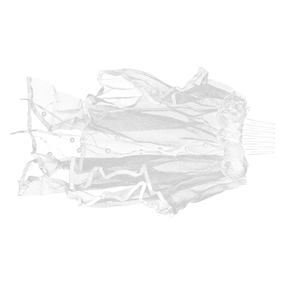 

Children Wedding Veil Bowknot Hair Decoration Wedding Yarn Communion Floral Veil (White, Flower for Random