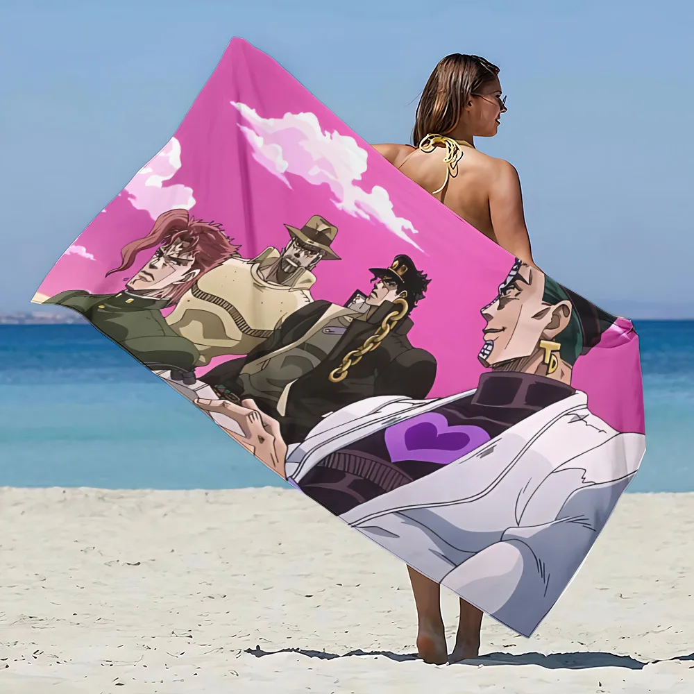 Пляжное полотенце в стиле аниме J-JoJo's B-странные A-Adventure мягкие быстросохнущие