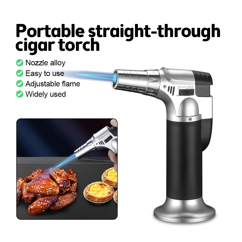 

High Capacity Torch Turbine Gas Lighter Jet Spray Gun Butane Inflated Windproof Cigar Lighter Welding Kitchen BBQ Household Tool