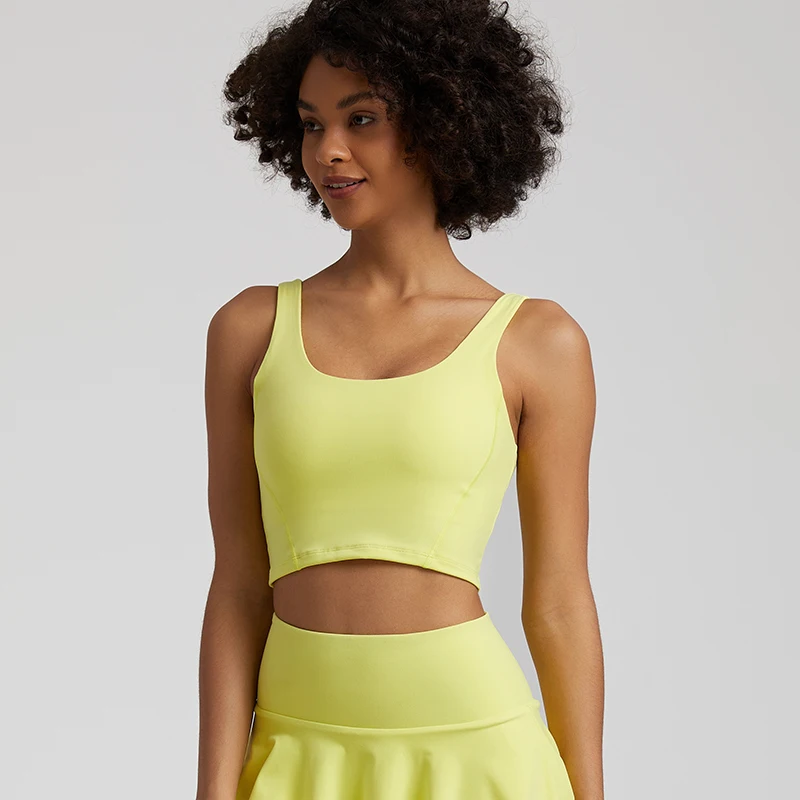 Спортивный удлиненный бюстгальтер Naked Feel средней длины женский топ с U-образной