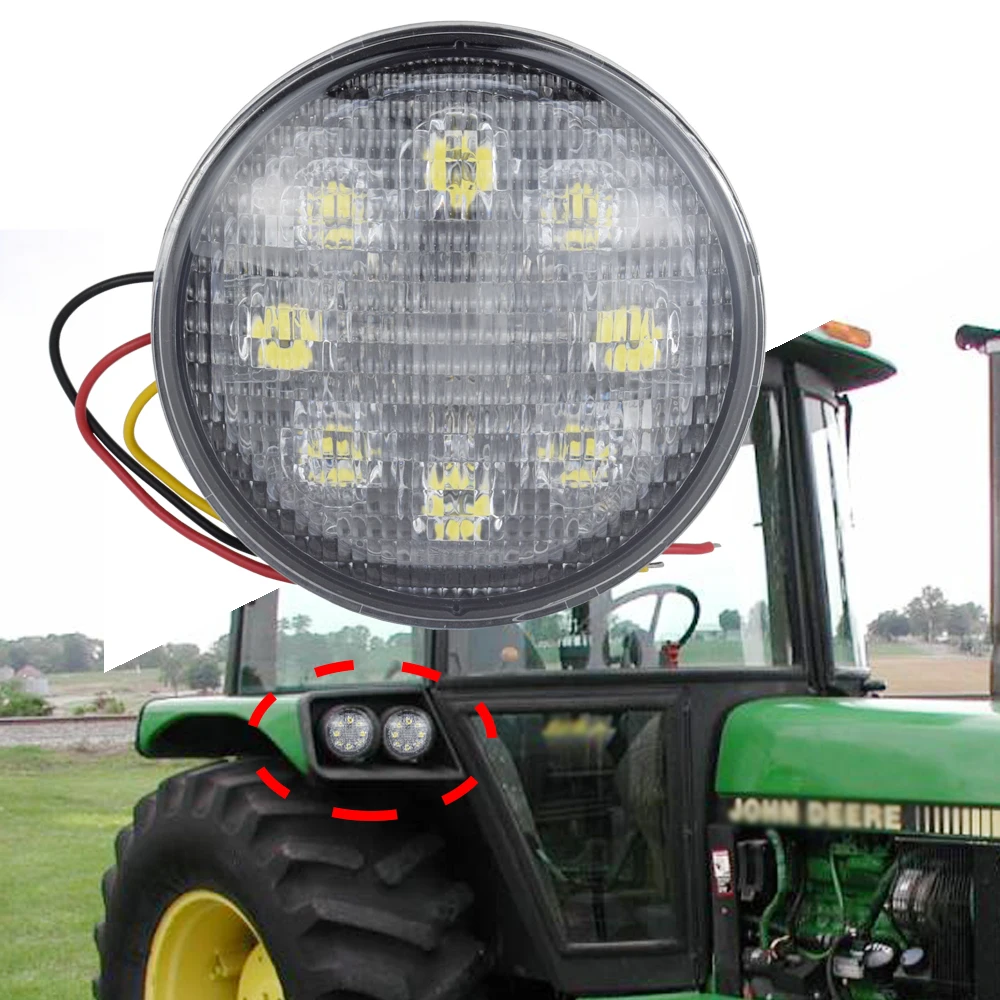 

JALN7 LED Lights for John Deere 4.5" Tractor Sealed Round Work Light Fog Bulb 3300 4400 4420 6600 6602 6620 6622 7700 7720