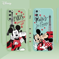 mickey and minne cover for samsung galaxy s22 s21 s20 fe s10 plus s10e s9 s8 note 10 20 ultra 5g liquid silicone phone cases