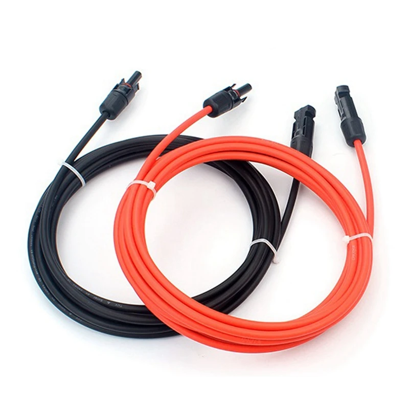

Фотогальванический Удлинительный кабель 10AWG, черный, красный, каждый 10 м, 1x6 м², 1000 В, 1-жильный медный провод без содержания кислорода