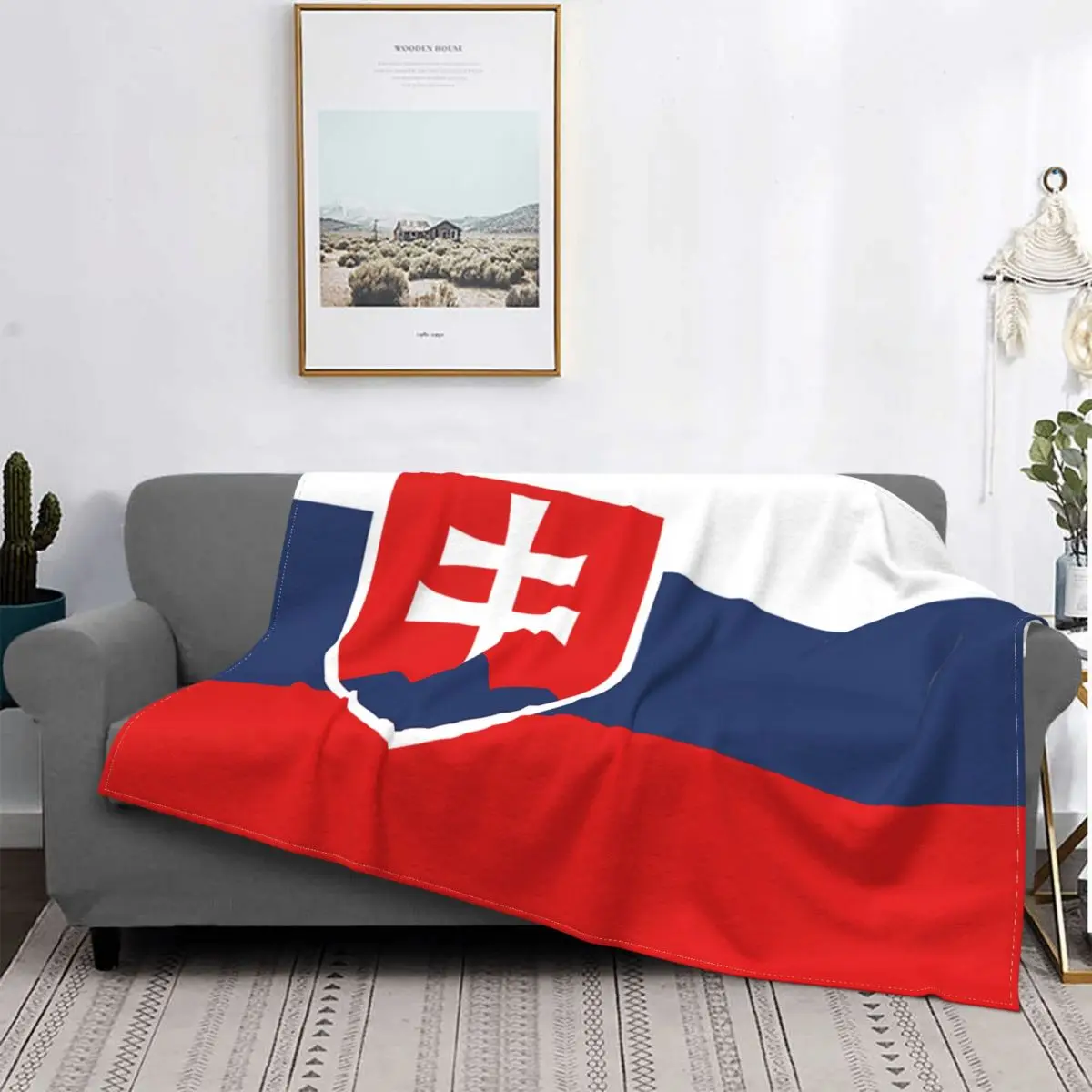 

Одеяло с флагом Словакии, флисовое многофункциональное мягкое покрывало с национальным принтом для кровати, офиса, одеяло