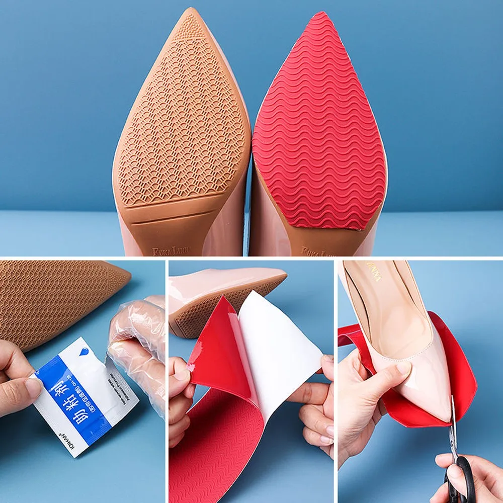 Non-slip Wear-resistant Rubber Shoes Sole Protector Sticker for Women High Heel Self-Adhesive Rubber Outsoles Protector Insoles