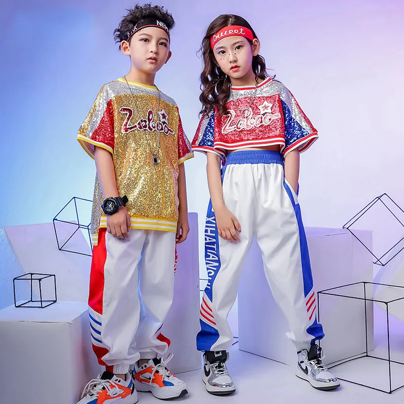 Детский костюм для уличного танца модный Свободный джазовый в стиле хип-хоп