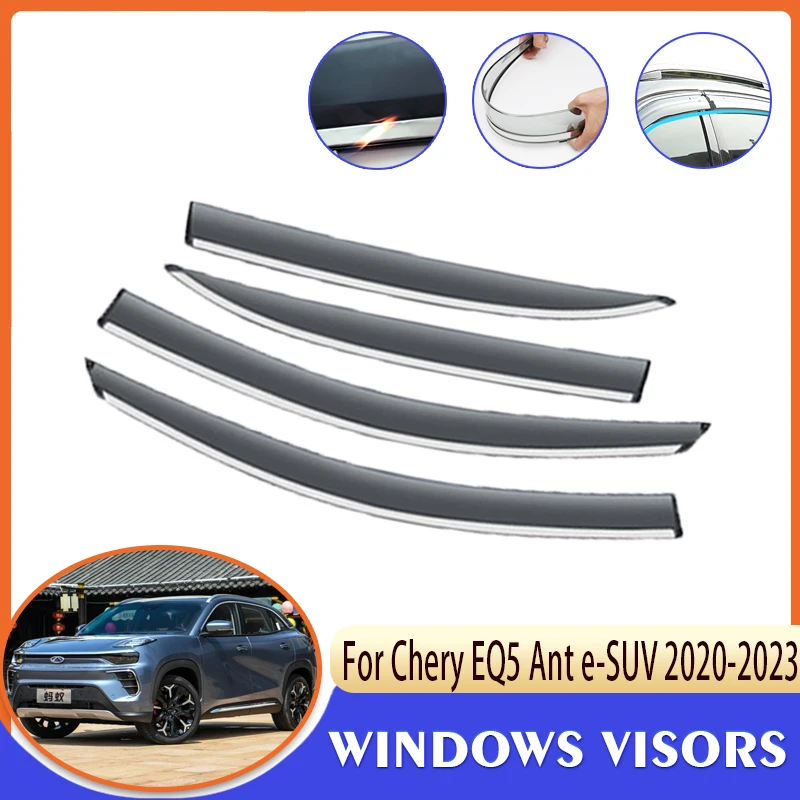 Дефлекторы для Chery eQ5 Ant e-SUV 2020 2021 2022 4 шт. боковые окна автомобиля Защита от дождя на