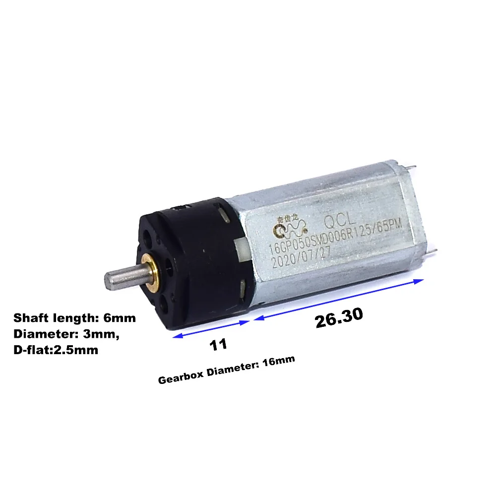 

Редукторный двигатель DC 16 мм 65 об/мин