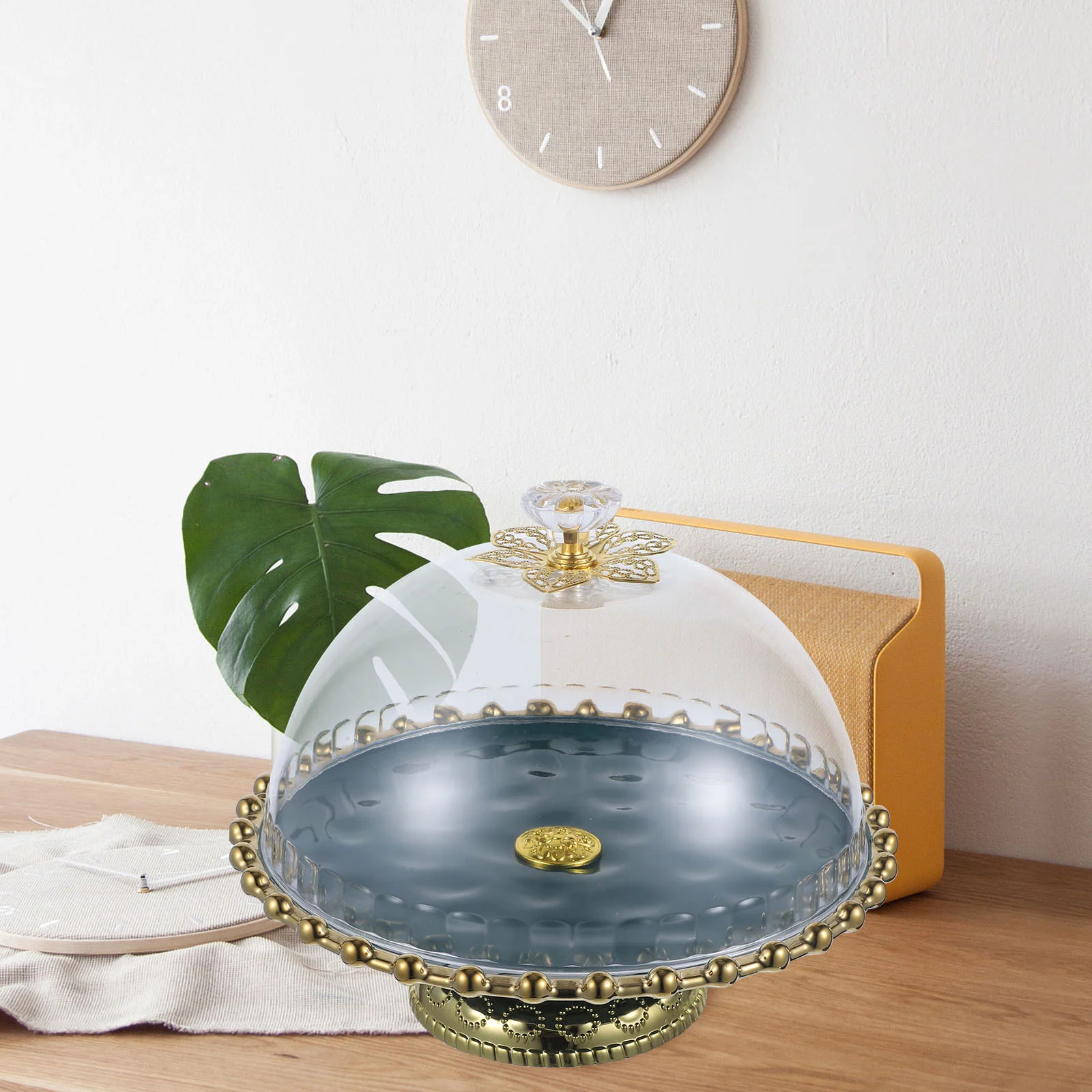 

Cake Stand Display Cupcake Dome Cover Tray Dessert Serving Plate Ceramic Platter Footed Cheese Dish Wedding Lid Holder Round