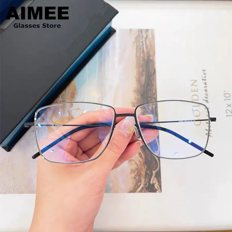 Датский бренд безвинтовая оправа для очков из чистого титана мужские квадратные