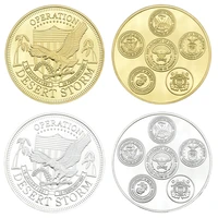 1991 yaer operation desert storm commemorative coin gold plated silver metal war coin collection business gift