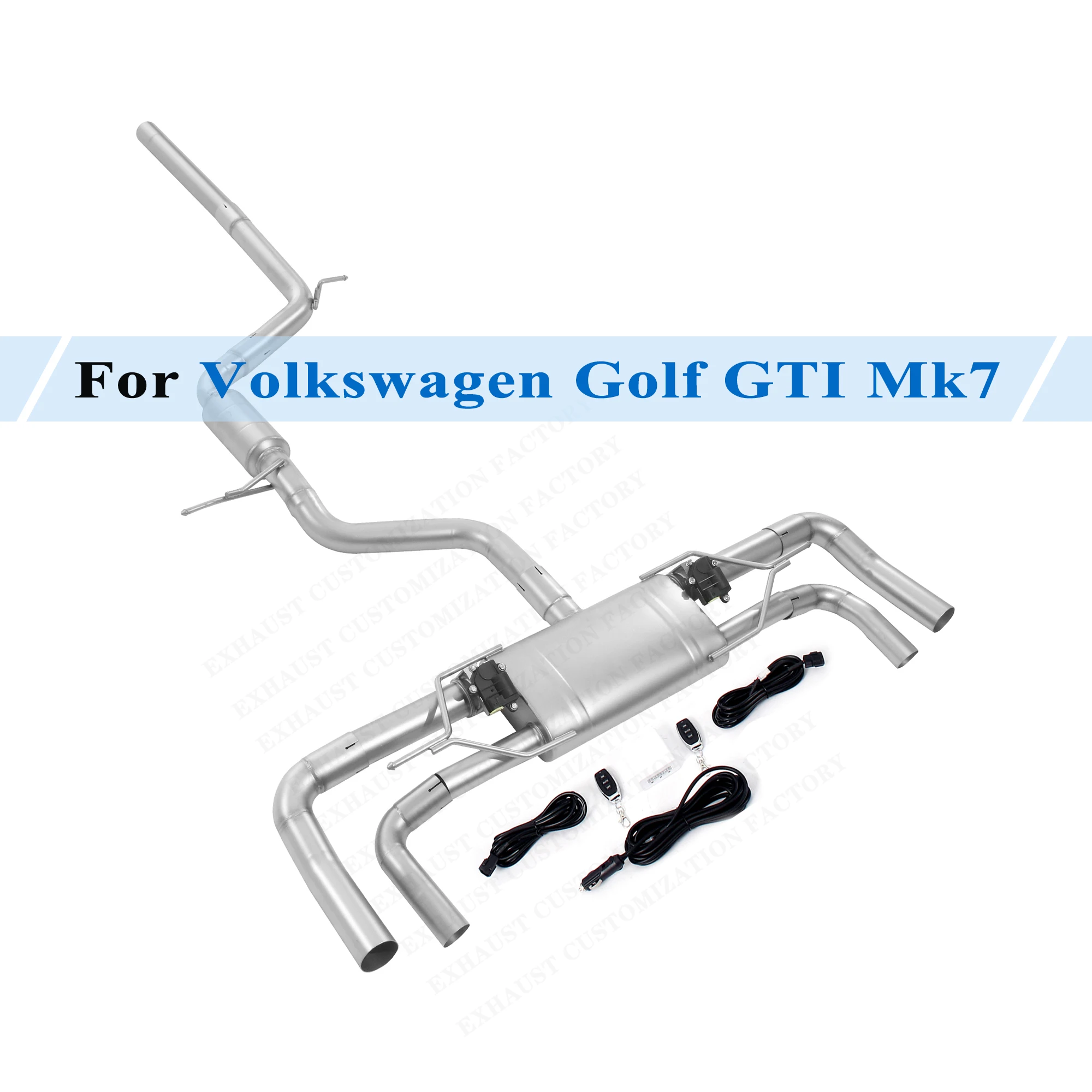 Фото Для Volkswagen Golf GTI MK7 MK7.5 R MK7: Настраиваемая высокопроизводительная выхлопная система Cat-Back из нержавеющей стали №1