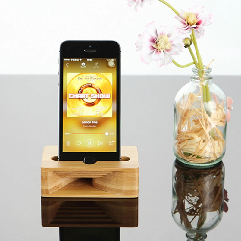 Держатель для динамика бамбуковый усилитель звука деревянные держатели