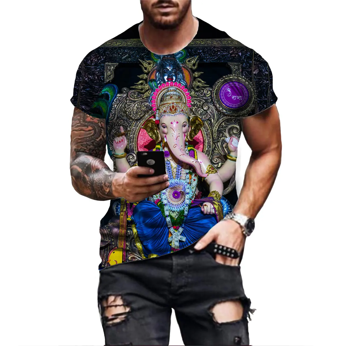 

Летняя Горячая Распродажа, футболка с индийским Богом, футболка Shiva Lord 3d, летняя модная футболка