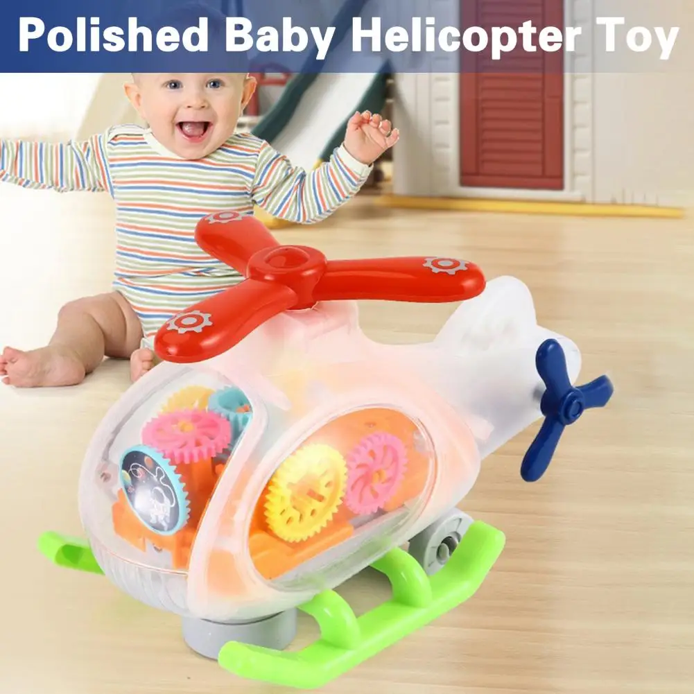 

Электрический вертолет, игрушка, безопасный Забавный динамический музыкальный редуктор, вращающийся полированный вертолет с гладкой поверхностью, игрушка для детей, поставка