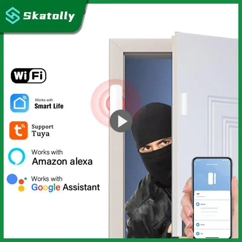

1~10PCS Independent Magnetic Smart Door Sensor Smart Life Work With Google Home Alexa Smart Door Open/closed Detectors Tuya Wifi