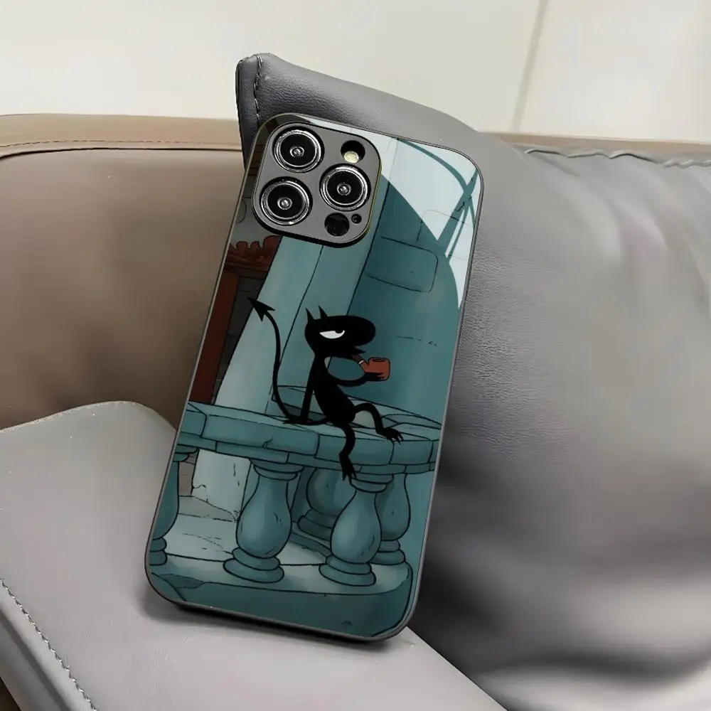 Фото Чехол для телефона Anime-D-Disenchantments для iPhone 17 Air 16 15 14 12 11 13 Pro Max Mini X Xr Xs Plus, черный, стеклянный №4