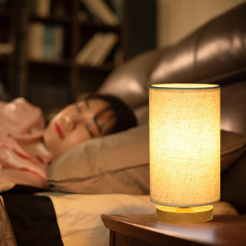 

USB Powered Modern Nordic Solid Wood Table Lamp Living Bedroom Study Home Decor Bedside Light Warm White Gift