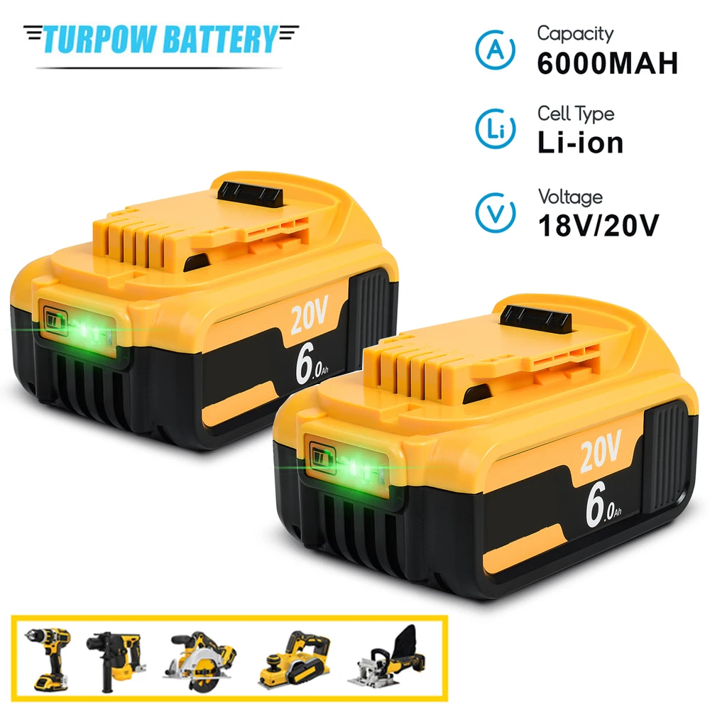 Аккумуляторная батарея для Dewalt, батарея 18 в 20 в макс. Ач для Dewalt DCB184 DCB181 DCB182 DCB200 DCB206 DCB207