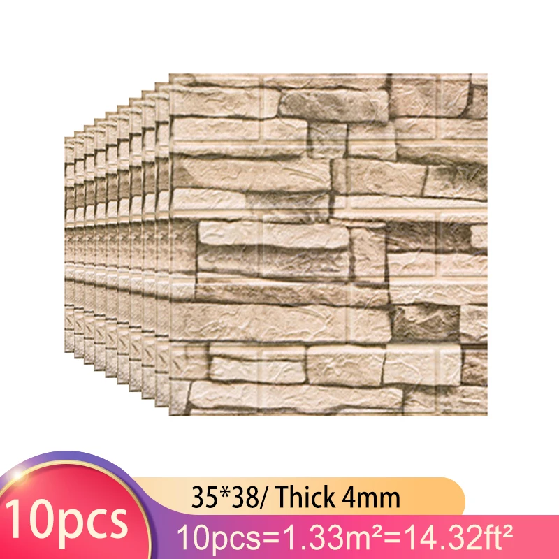 

10/30 Pcs Self Adhesive 3D Wall Stickers Waterproof Foam Marble Tile Living Room Kid Room Bedroom Background Wall DIY Decoration