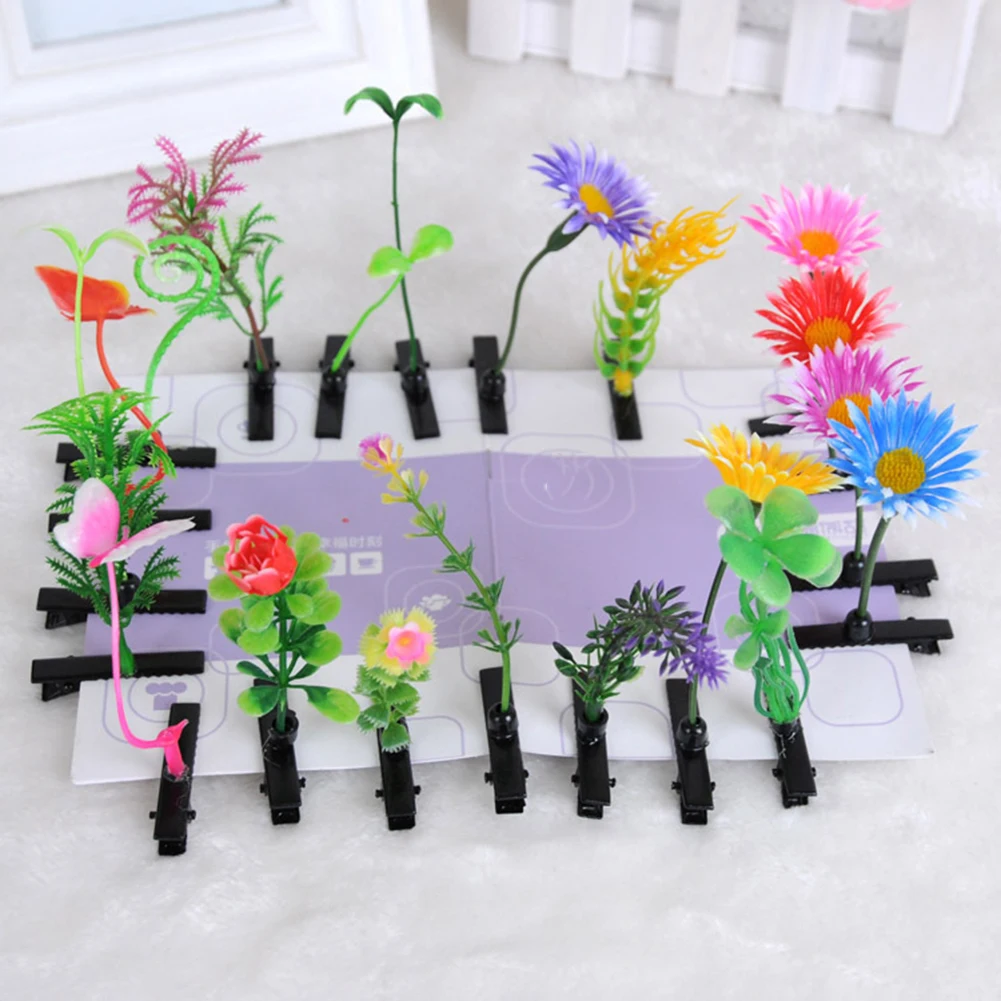 

1PC Funny Show Bean Sprout Bobby Hairpin Flower Plant Hair Clips For Kids Girls Women Hair Styling Tool Child Hair Accessories