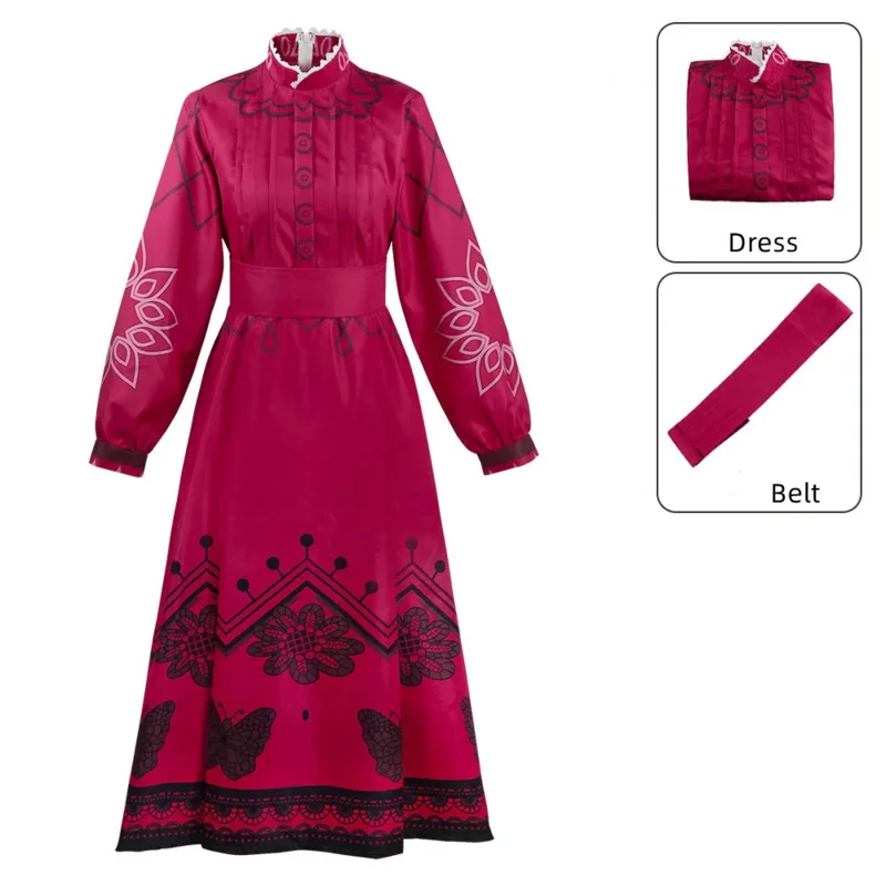 Аниме очаровательный бабушка Альма полный комплект красное платье Хэллоуин