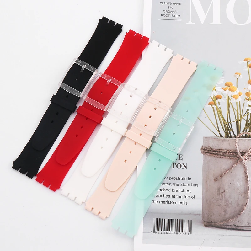 Women's Silicone strap Watch Accessories Suitable for Swatch Skin SFK360 SFK361 SFK397 SVUB100 SVOW100 Sports Watch band buckle