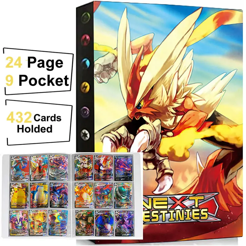 

9 Pocket Album Pokemon 432 Card Book Playing Game Map Folder Collection Binder Holder Pokémon Loaded List Kids Toy Gift