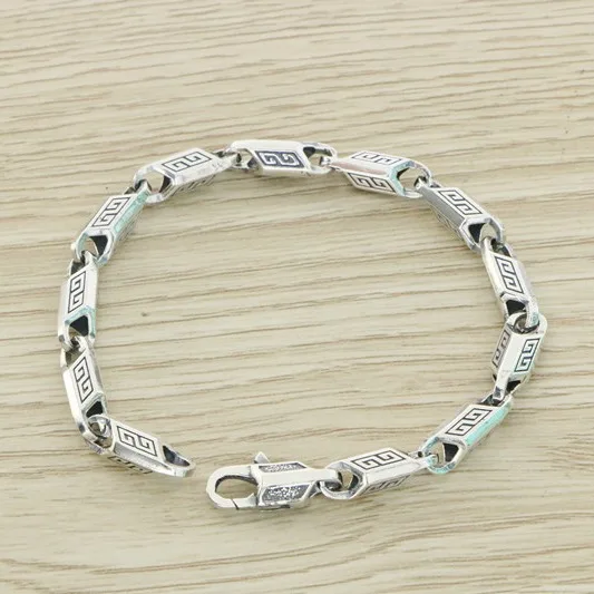 Мужской серебряный браслет из тайского серебра S925 пробы с имитацией головы и