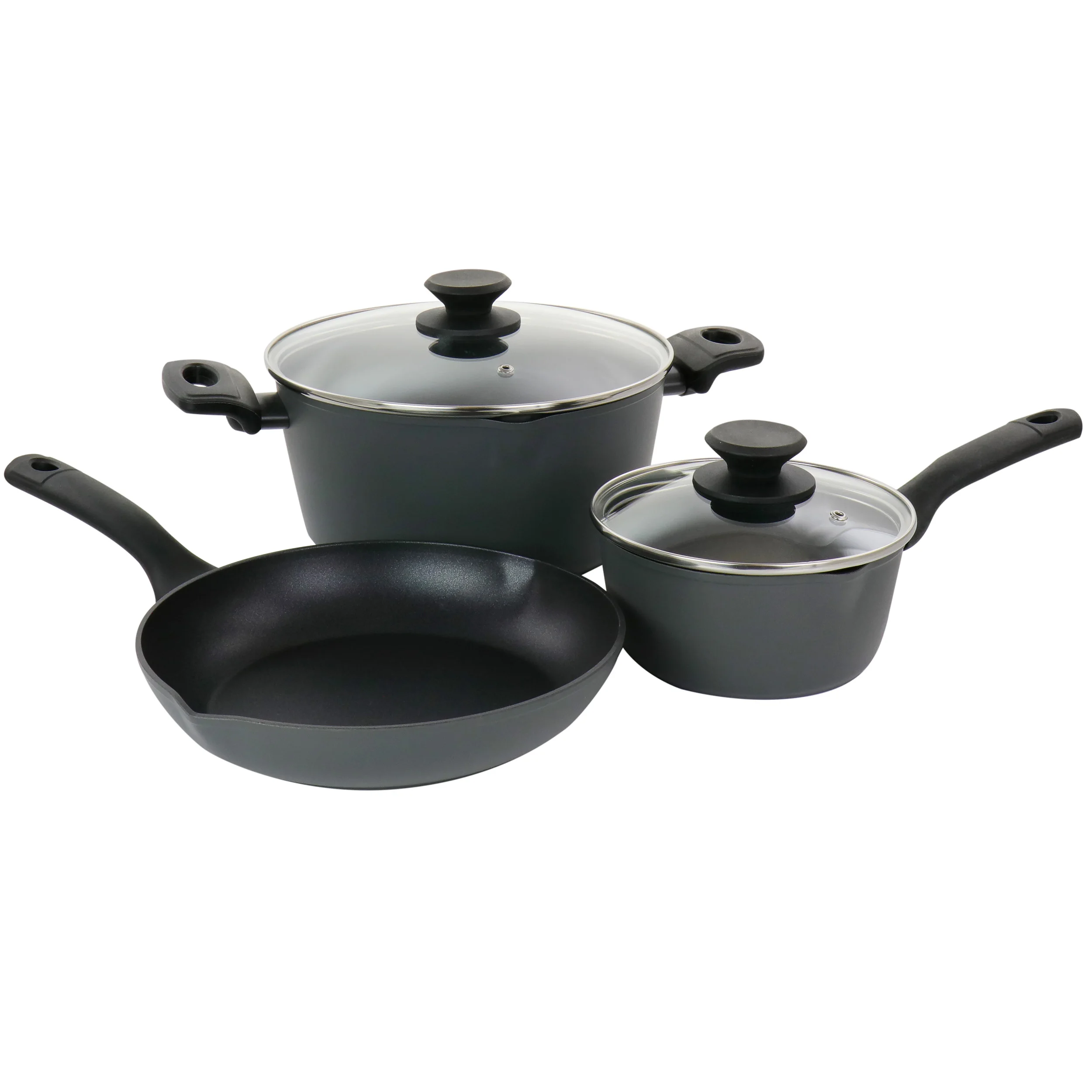 

5 Piece Aluminum Nonstick Cookware Set in Black