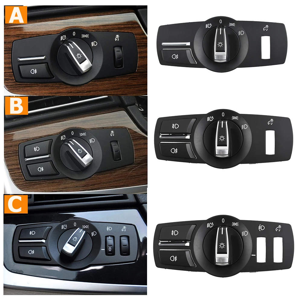 

Car Front Lamp Headlight Rotary Switch Foglight Button Cover Panel For BMW 5 Series 5GT 6S 7S X3 X4 F10 F11 F07 F06 F01 F25 F26