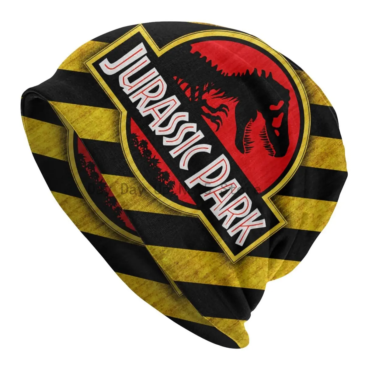 

Jurassic Park Logo Yellow Slouchy Beanie Unisex Streetwear Winter Warm Skullies Beanies Hats Adult Giant Dinsaur Knit Bonnet Cap
