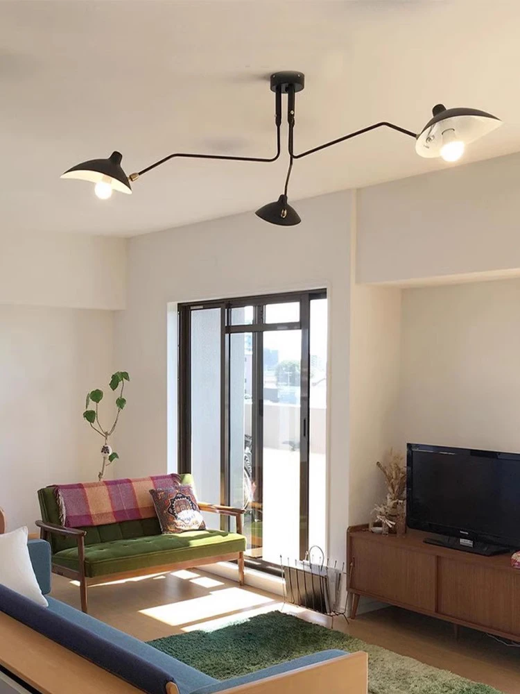 Скандинавская черная ранняя люстра AiPaiTe для гостиной столовой спальни