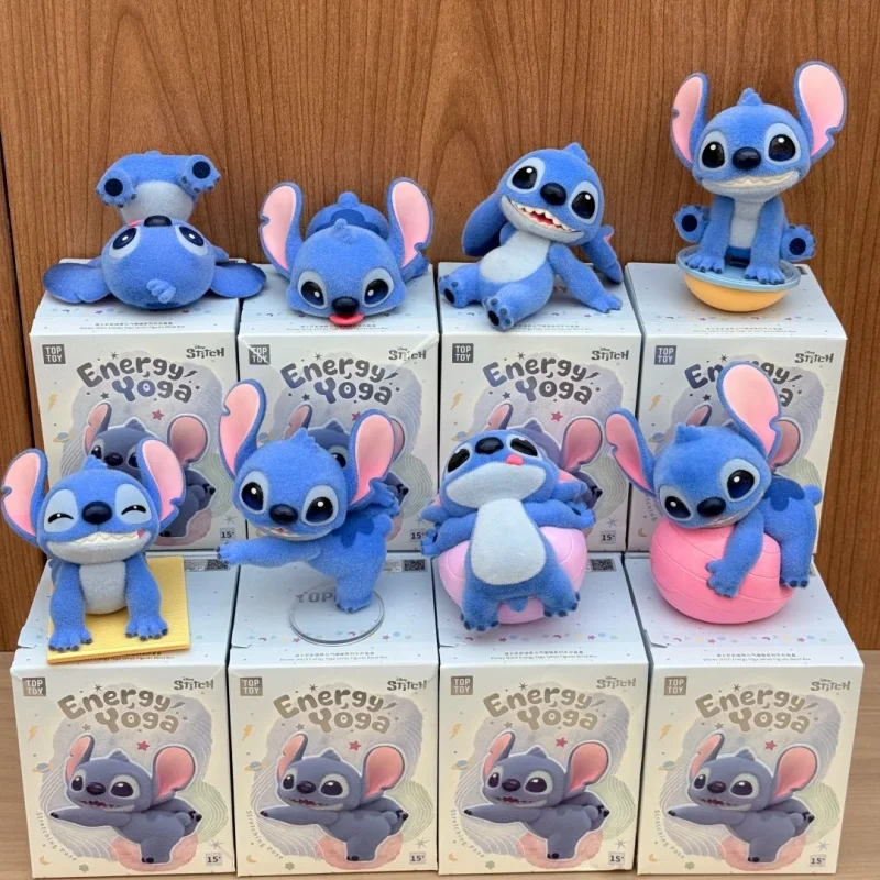 Фото Оригинальная коллекционная фигурка Disney Stitch Energy Yoga Series в закрытой упаковке, модная игрушка, настольное украшение, подарок на день рождения №3