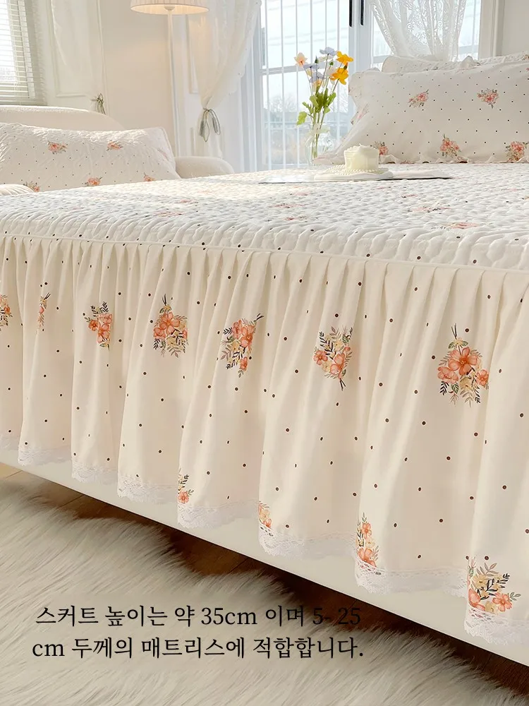 Хлопковая простыня юбка два в одном новинка 2023 хлопковое стеганое покрывало с