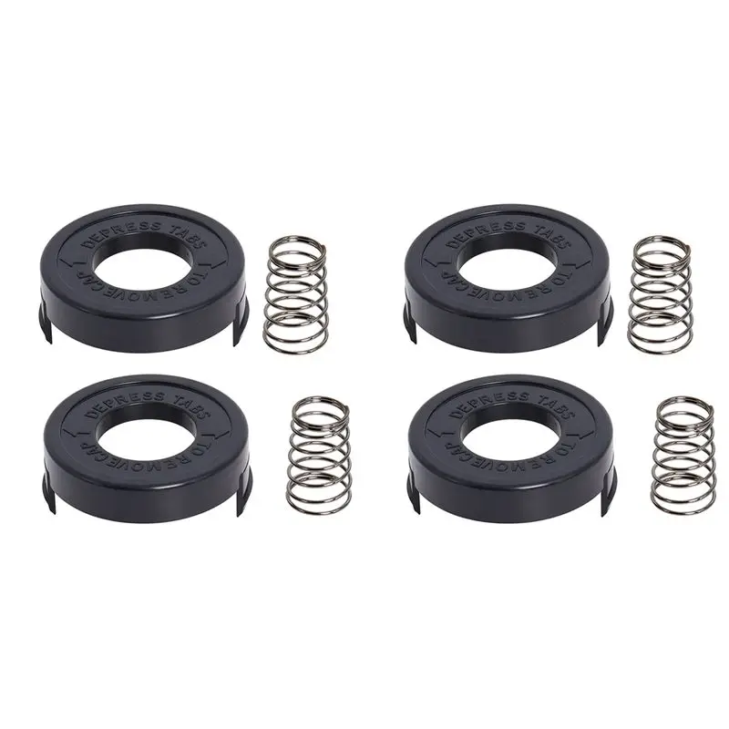 Фото (PQWN) 4 шт. 682378-02 Крышка катушки с пружиной, совместимая с Black + Decker GLC12 GL250 GL310 GL360, замена для триммера №2