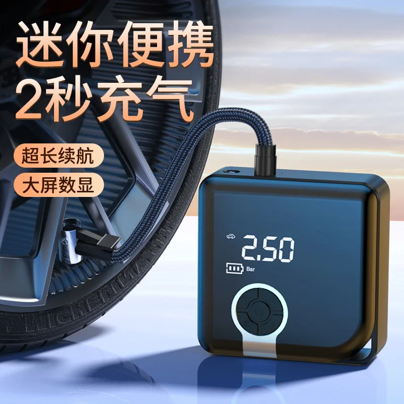 

2 в 1 Автомобильное пусковое устройство, внешний аккумулятор, портативный воздушный компрессор, насос, силовая станция, 3000 мАч, стартер аккум...