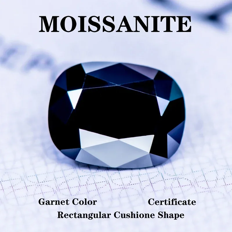 Муассанит Камень Прямоугольная Огранка Натуральный Черный Цвет DIY Подвески